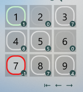 Block with selectable digits/symbols, showing digits